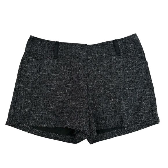 The Limited Drew Fit Black Tweed Flat Front Shorts Sz 8 Poly Viscose Stretch - Picture 1 of 9